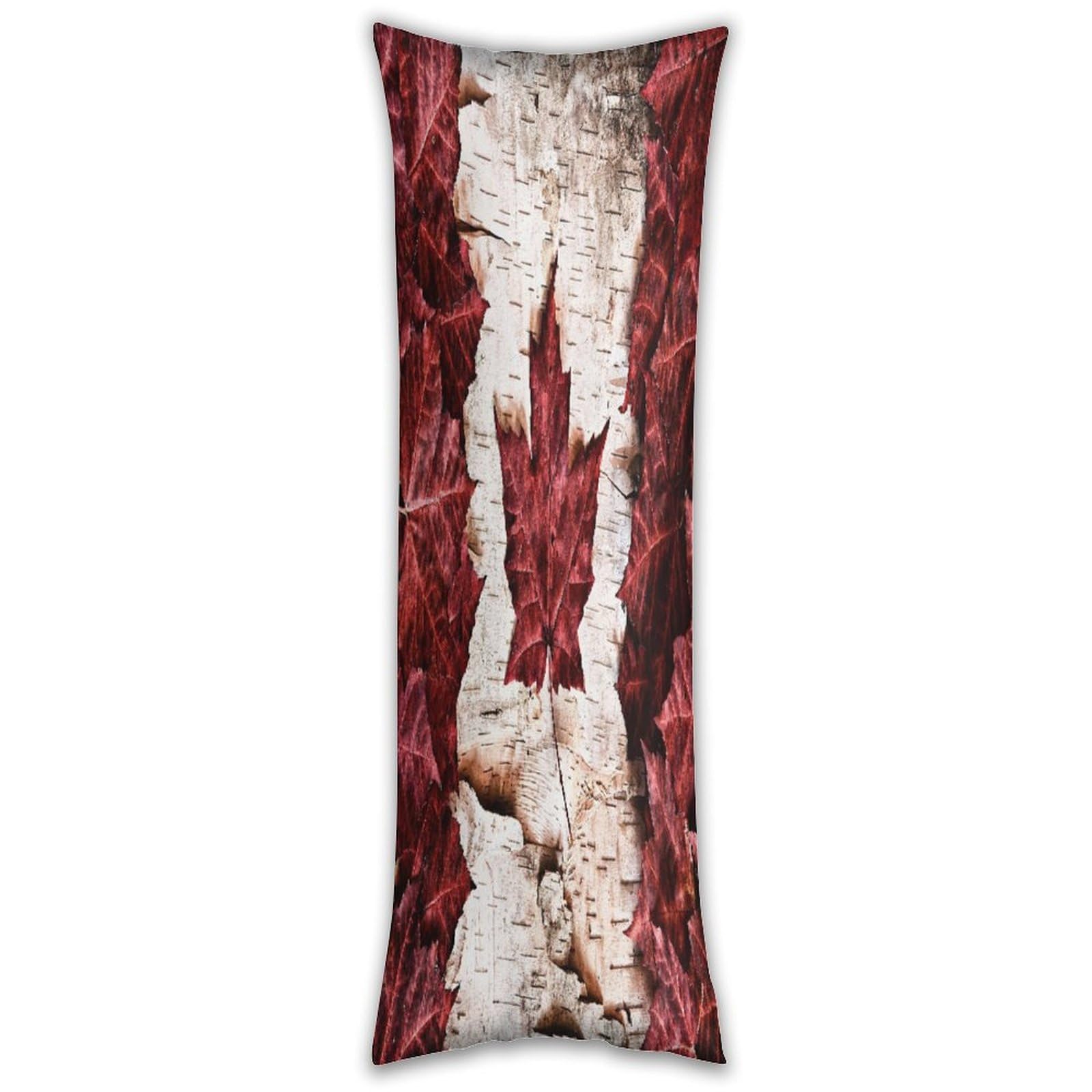 Canada Maple Leaf Pillow Cases Breathable Vertical Long Pillowcase Body Pillowcase with Hidden Zipper Closure Soft and Cozy Pillow Cover 20x54 Inches for Bedroom Couch