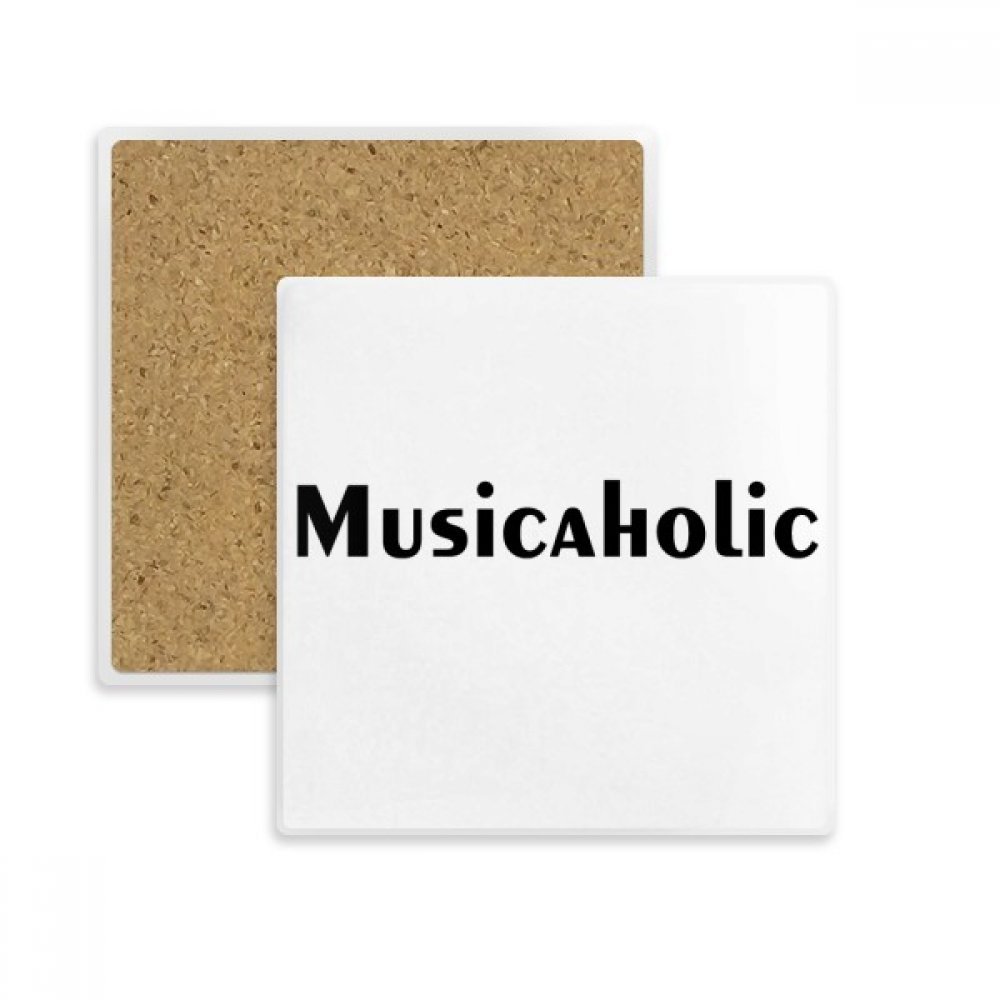 Coaster mot musicaholic tasse boisson pierre absorbante multicolore pour cadeau