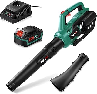 POSENPRO Cordless Leaf Blower, 20V Battery Powered, Electric Handheld Blower w/4.0Ah Battery & Fast Charger, 2 Speed Mode, Garden Cordless Leaf Blower for Lawn, Yard, Garage, Patio & Sidewalk