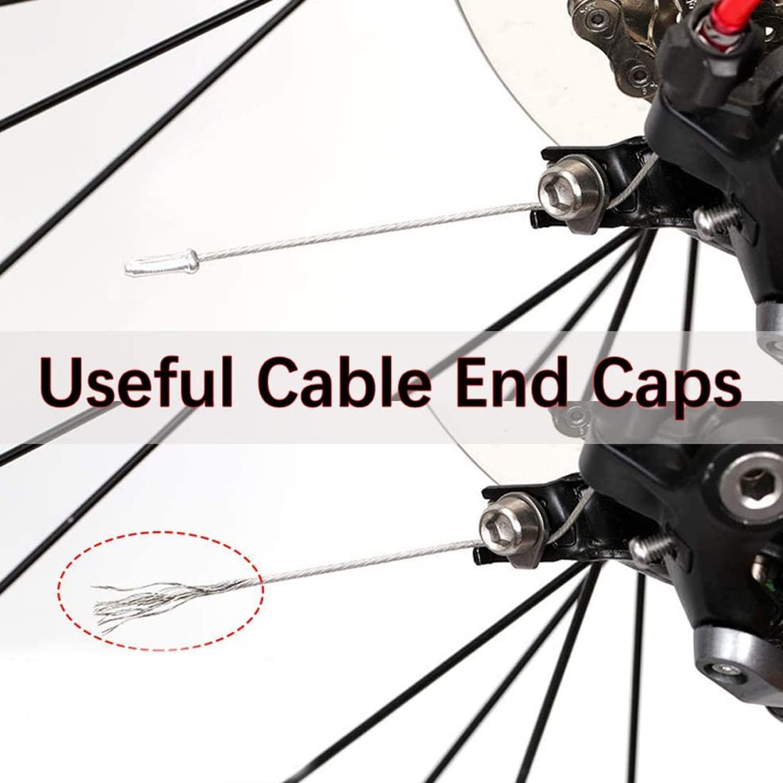 50 Cappucci Terminali Per Cavi Freno Bici - Argento, Lega Alluminio, 12mm