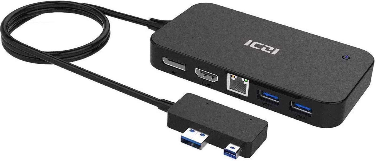 Surface Pro Dock, ICZI Surface Pro Docking Station Hub Multiport Adapter with 4K DisplayPort, 1080P HDMI, 3.5mm Headphone Jack, USB 3.0, Rj45 Ethernet for Microsoft Surface Pro 4, Pro 5, Pro 6