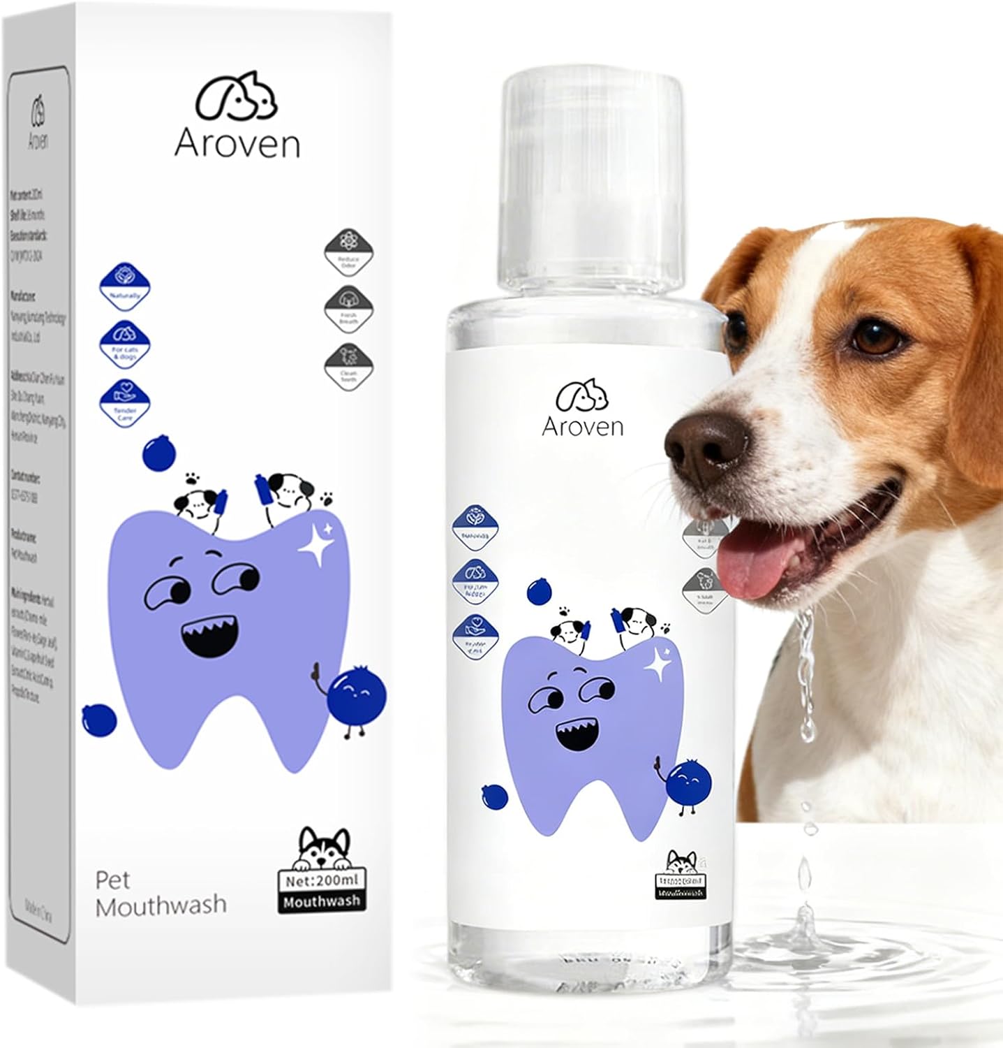 Dental Dog, 7.05oz Dog Water Additive for Dental Care, Dental para Perros, Specialized Dental Care Formula, Odorless & Flavorless Formula to Fight Tartar Promote Healthy Gums (1 PCS)