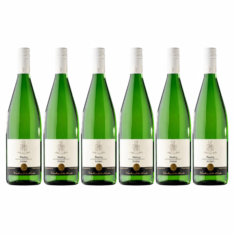 Weinhaus Dieter Kuntz Riesling trocken – trockener Weißwein (6 x 1,0 l)