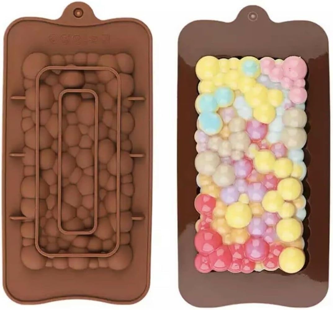 CMJ™ Thin Bubbles Chocolate Bar Silicone Mould Mold Choc Bubble Home Made Protein Energy Bar UK