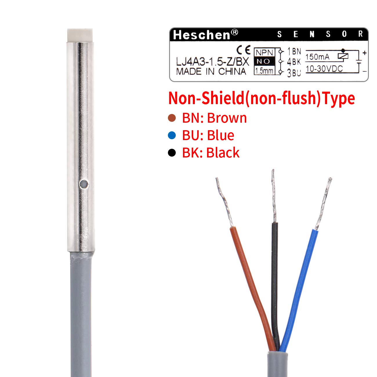 Sensore Di Prossimità Induttivo M5 LJ5A3-1.5-Z/BY - Non Schermato, PNP NO, 1.5mm, 10-30VDC, Per Metalli - Foto 3