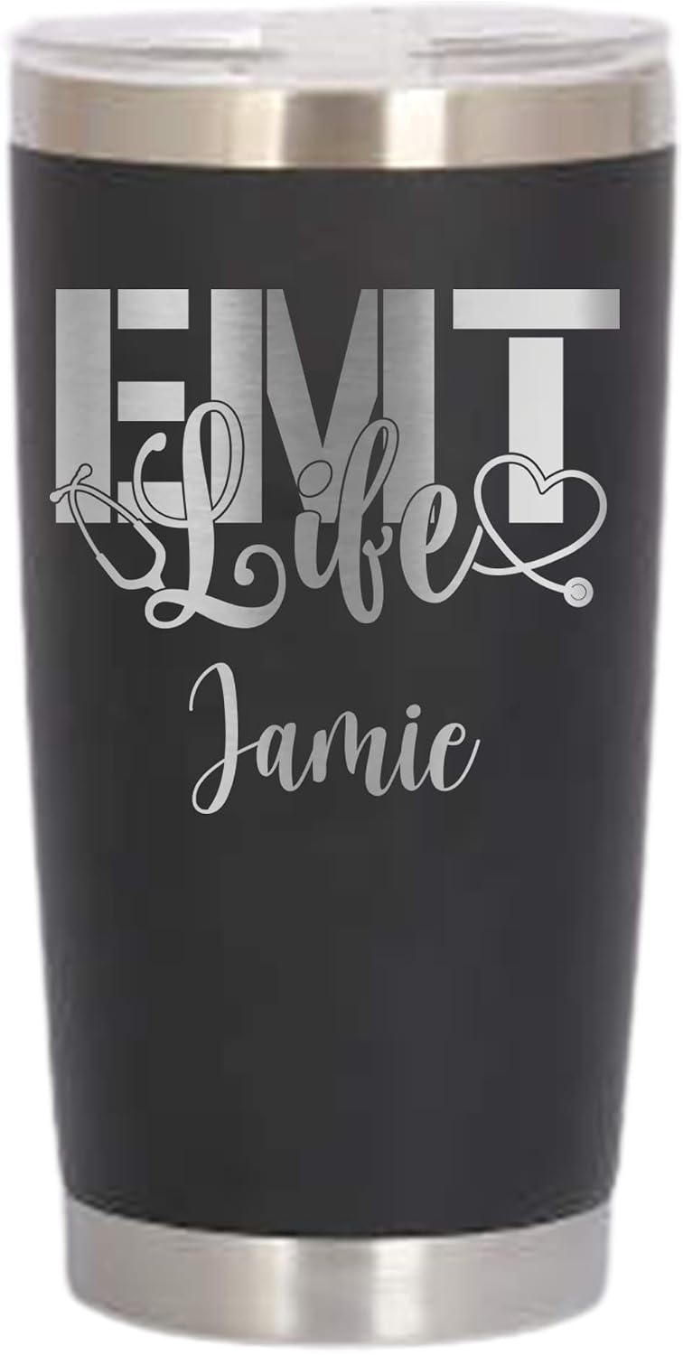 EMT Personalized Tumbler, Emergency Medical Technician, Star of Life, Gift for First Responders, Grad Student, Cup for 911 Dispatcher, By LegacyCuts