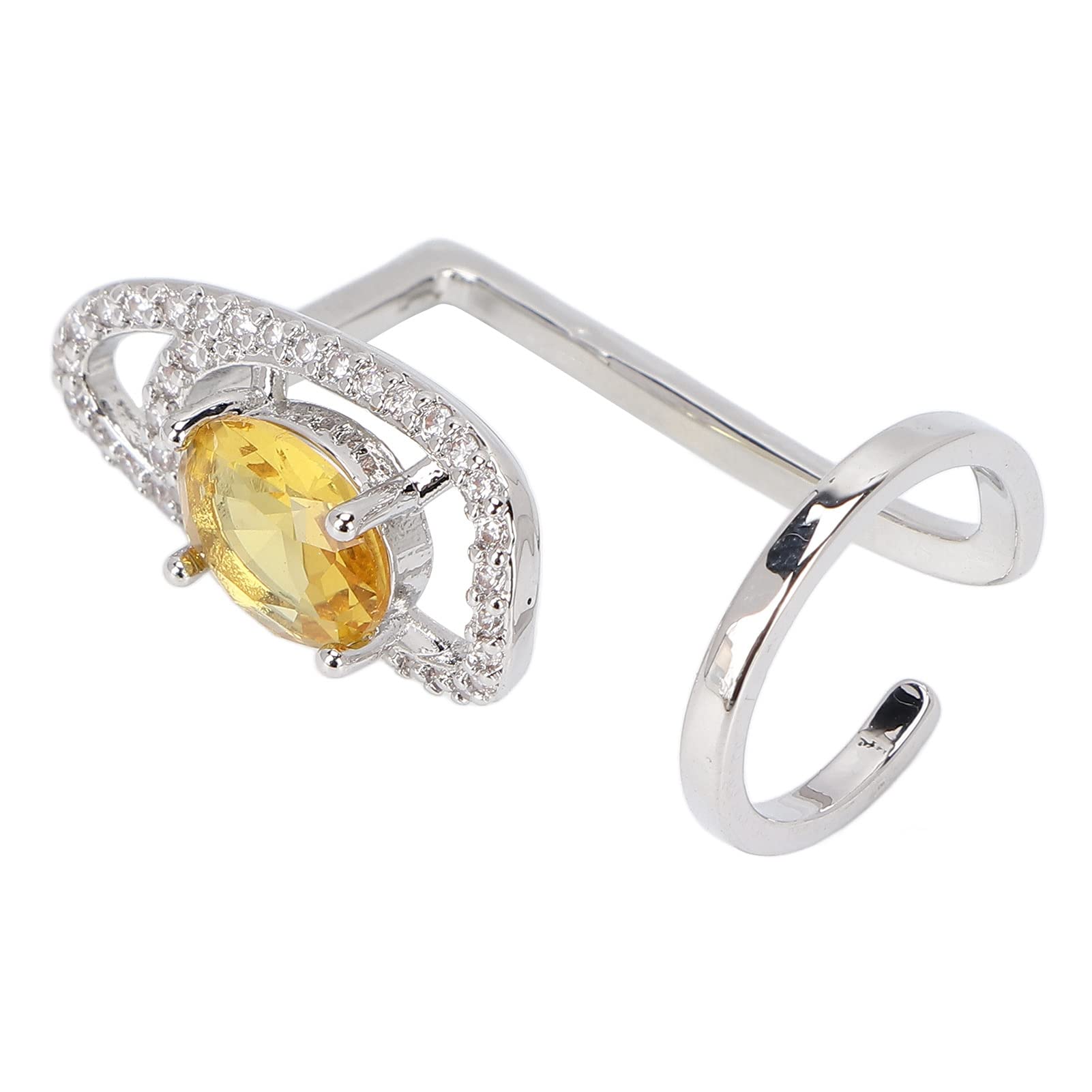 Finger Nail Cover Ring, Fingernail Ring Electroplated Copper for Women for Dancing Party for Daily Life(yellow)