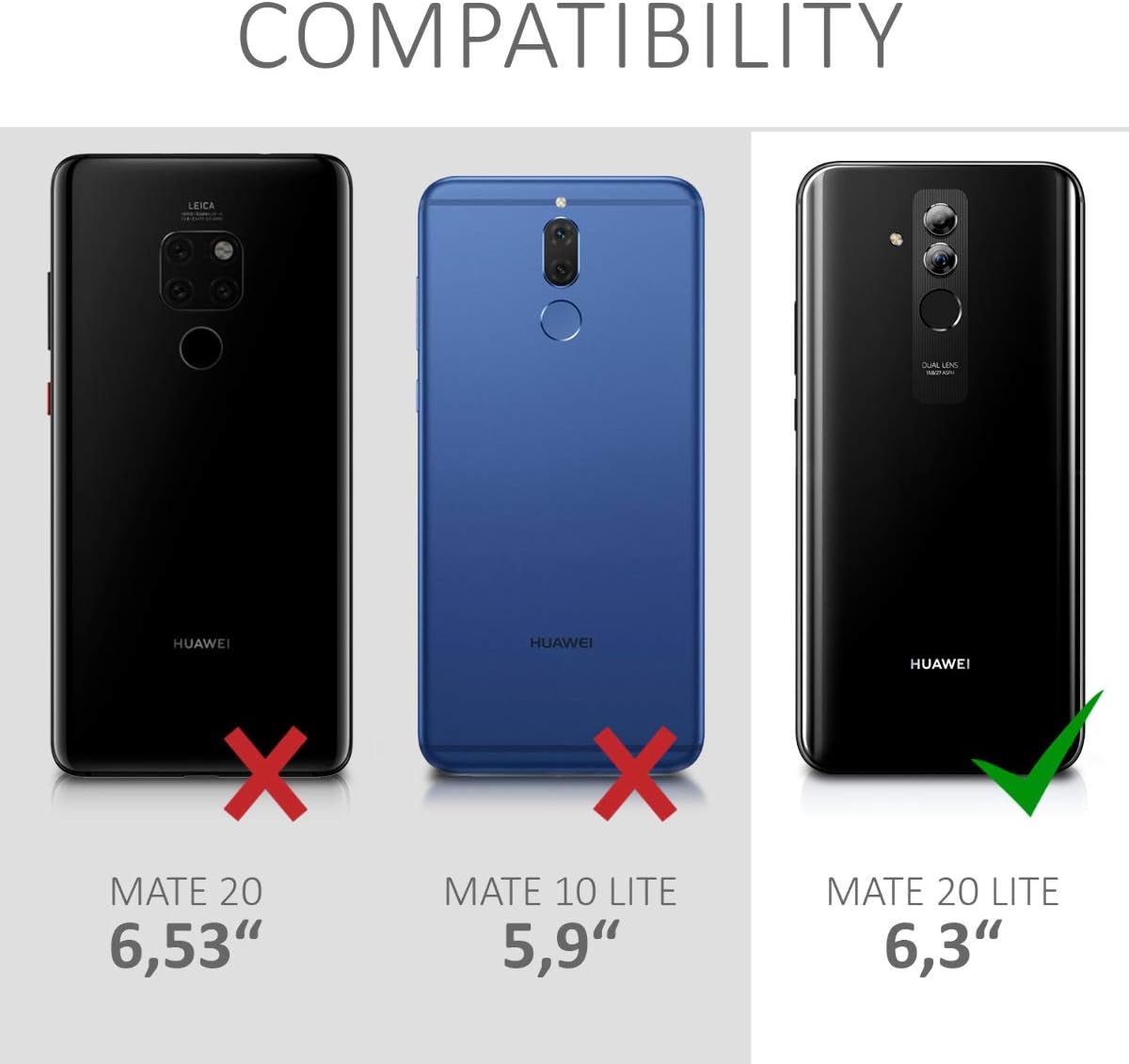 kwmobile Case Compatible with Huawei Mate 20 Lite - Case Clear TPU Cover with Design - 3D Triangles Light Blue/Pink/Blue