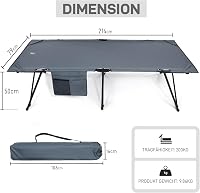 EVER ADVANCED összecsukható kemping ágy 200 kg terhelhetőséggel, 214x79 cm - Grey 5