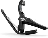 Amazon product image of Kyser Quick-Change Guitar Capo for 6-string acoustic guitars, Black, KG6BA