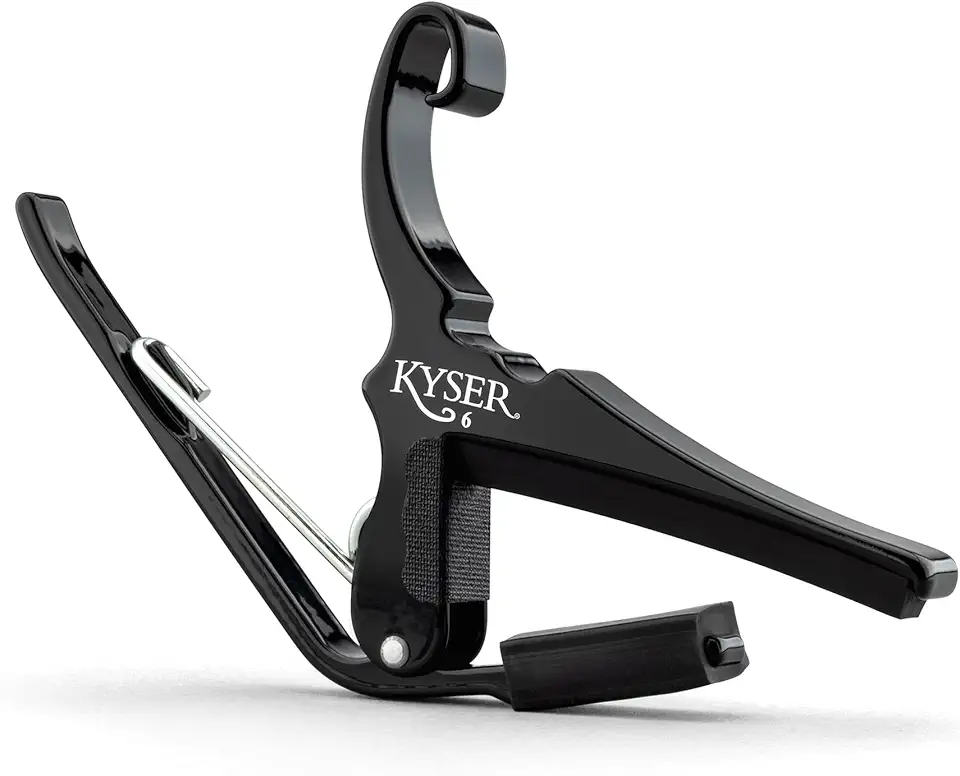 Capotasto Kyser Quick-Change per chitarre acustiche a 6 corde, nero, KG6B