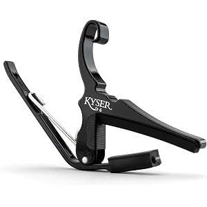 Kyser Quick-Change Guitar Capo for 6-string acoustic guitars, Black, KG6BA