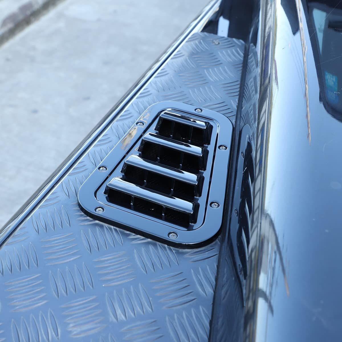 1 par de cubiertas de ventilación para el capó delantero del coche, molduras laterales de acero para la entrada de aire, cubierta de nieve, compatible con LR Defender 90 110 2004-2019
