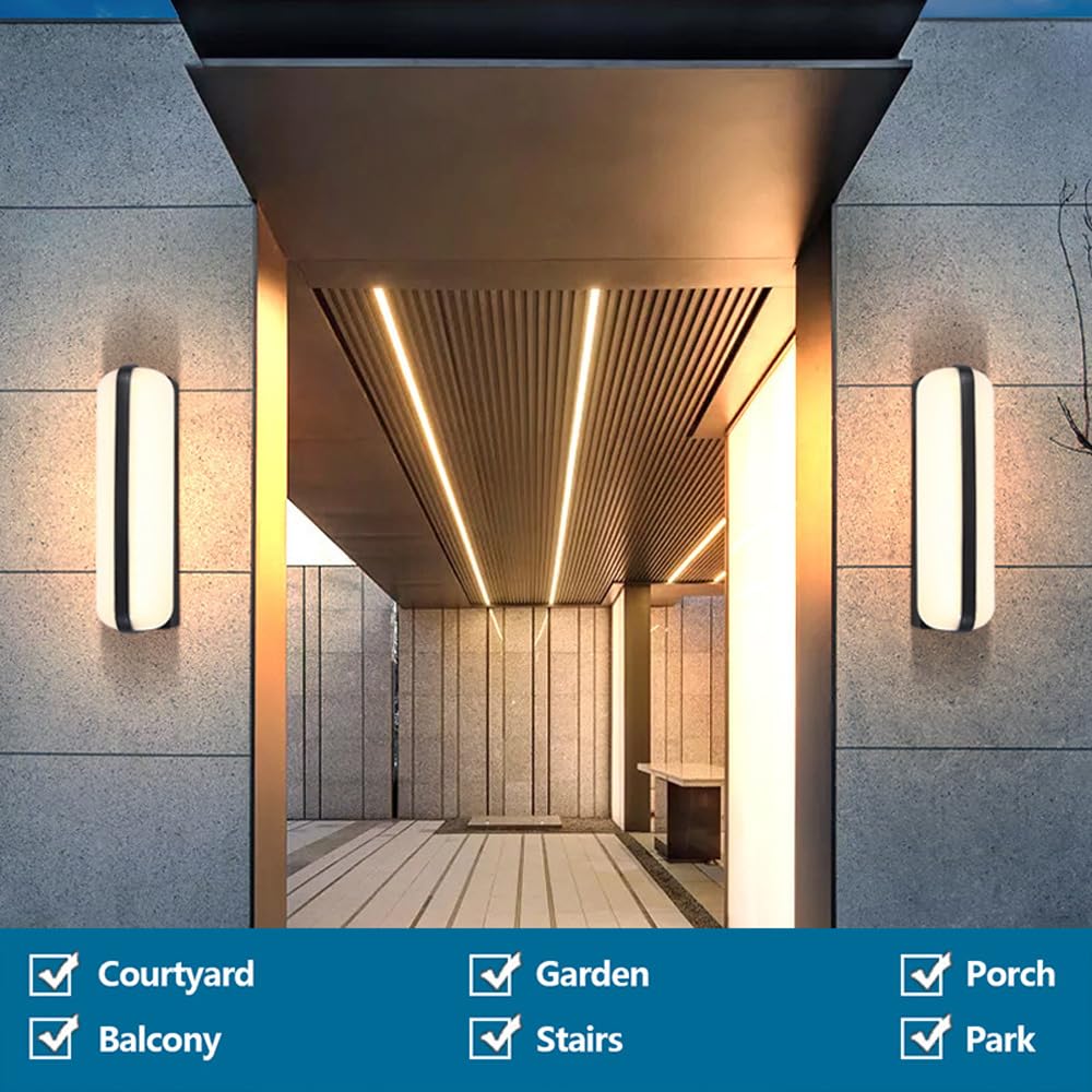 Außenwandleuchten, wasserdichte IP65-Außenleuchten, 12 W/24 W LED-Wandlaternen, Verandaleuchten, an der Wand montierte Außenleuchten für den Hauseingang, die Haustür, die Garage