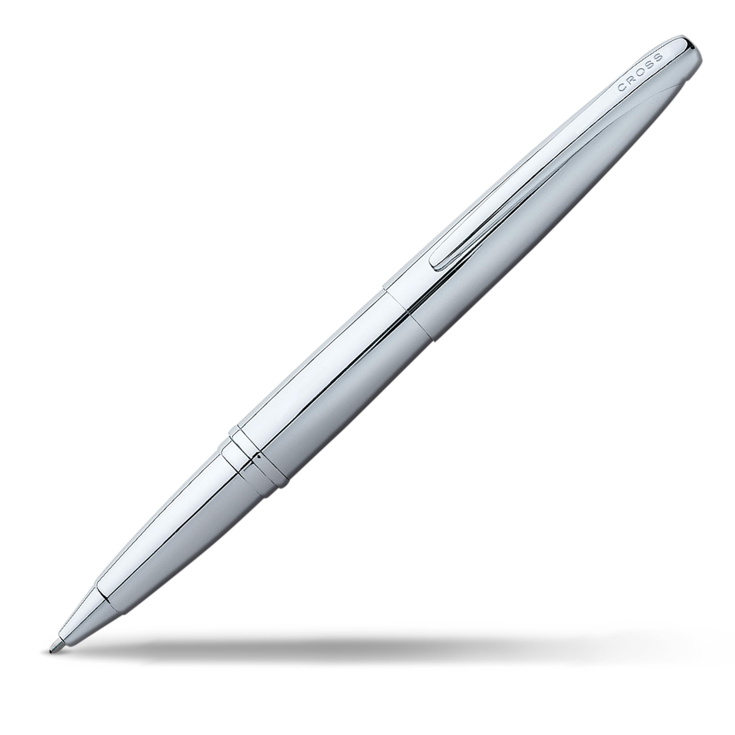 Cross ATX Refillable Rollerball Pen Presented in a Luxury Gift Box - Medium Point, Black Ink, Pure Chrome