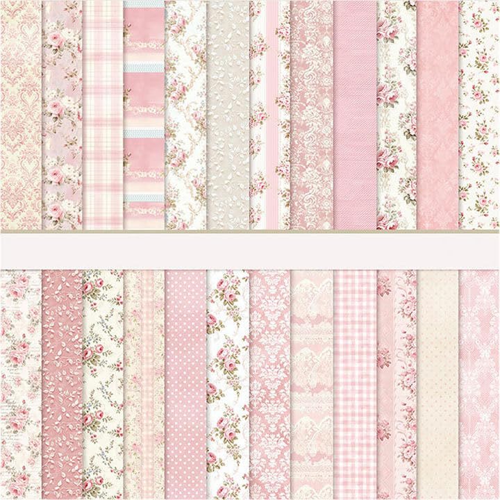 Set De 24 Feuilles De Papier Scrapbooking "Breathe And Bloom" De P13 (15,25x15,25 Cm