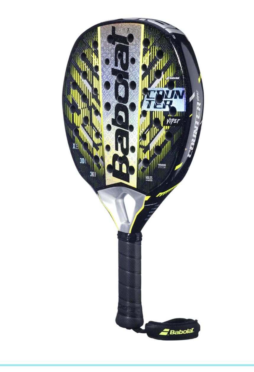 Babola't Counter Viper 2025, Racchetta da Padel, Sistema Vibrabsorb, Design Nero e Giallo