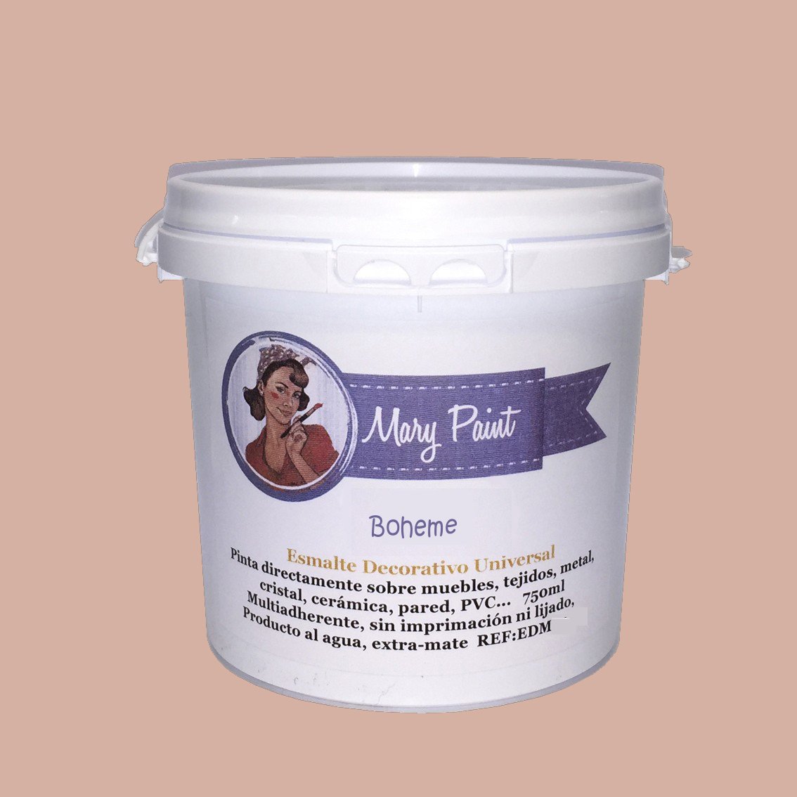 Mary Paint | Pintura para muebles efecto Chalk Paint, Rosa Boheme - 750ml