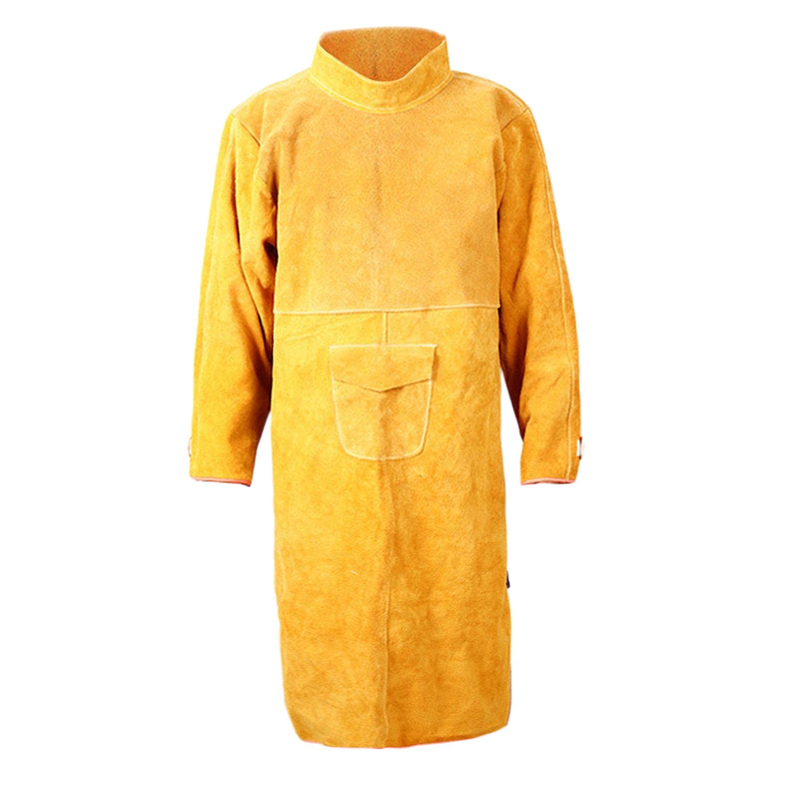 Chaqueta de Soldar de Cuero Ty, Delantal Protector, Ropa de Soldador, Traje de Soldador, Delantal de, Equipo para Barbacoa de Jardín O, 120cm