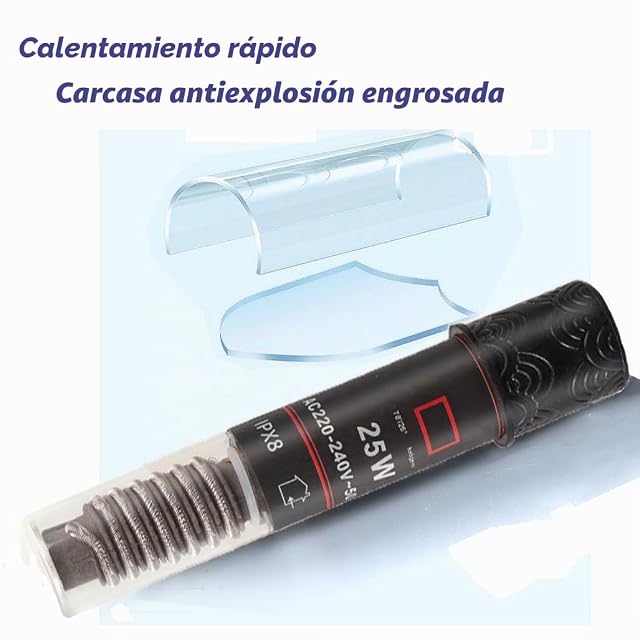 Foto 3 de 6 de GERUI - Calentador de acuario mini 25 W, termostato para pequeños acuarios de agua dulce y agua salada…