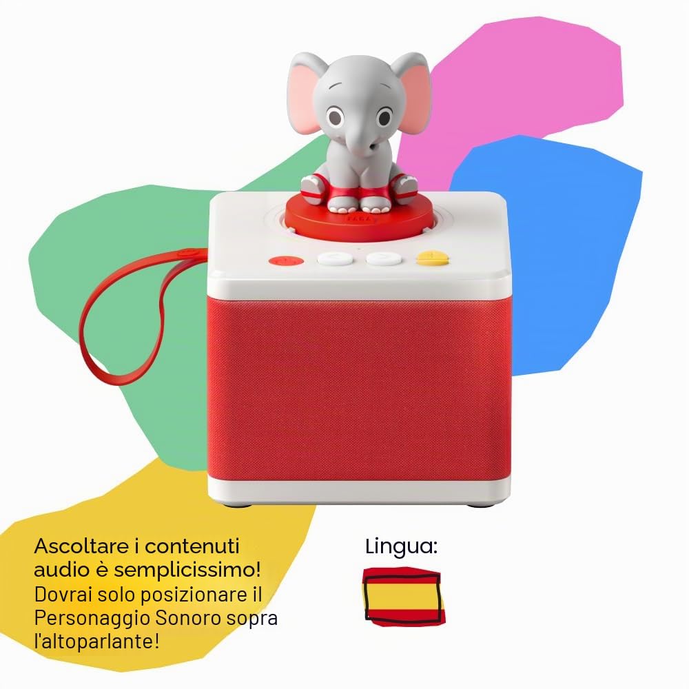 FABA- Cuentacuentos para Niñas y Niños, Altavoz con El Personaje Sonoro Ele El Elefante, Juego Educativo, Contenido apto Desde 0 Años