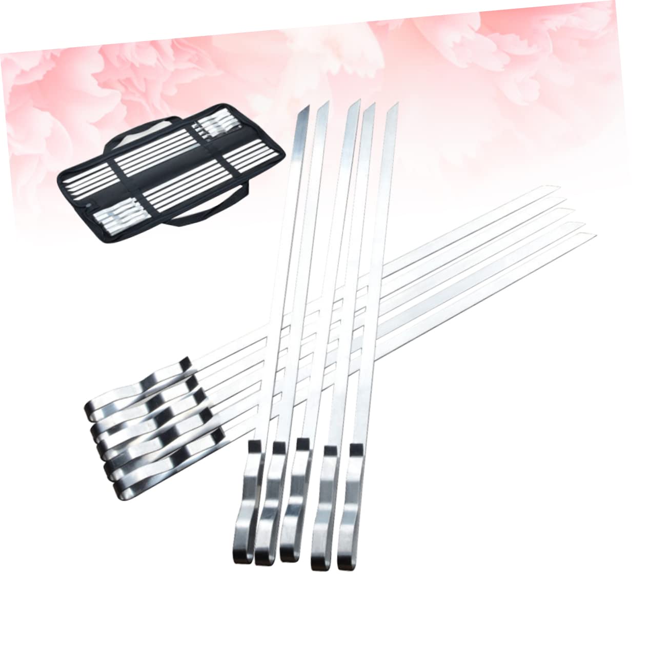 BESPORTBLE 10 Pezzi Bastoncini Per Barbecue Metallo Spiedini Per Grigliare in Acciaio Inossidabile Bastoncini Di Spiedini Di Verdure Distributore Di Formule Carne Forchetta Barbecue