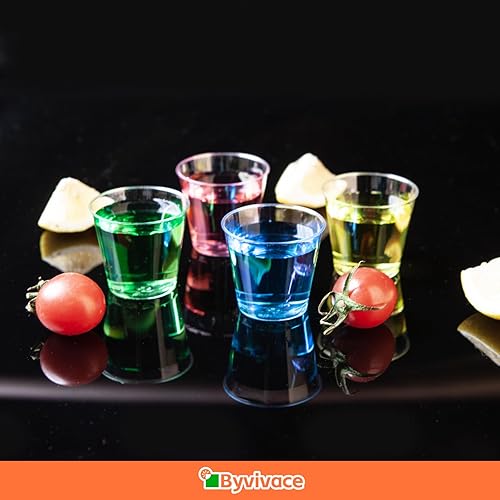 Miniatura 6 de 1000 unidades de 1 onza. Vasos de chupito desechables de plástico duro transparente, mini vasos de chupito para tequila, whisky, vodka, gelatina,