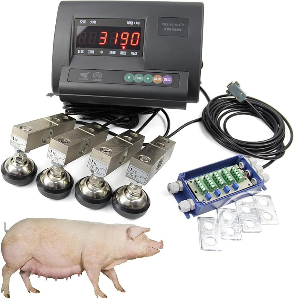 Kit de células de carga de compresión para pesaje de animales con indicador, báscula de suelo para ganado, cabra, cerdo, caballos, ovejas
