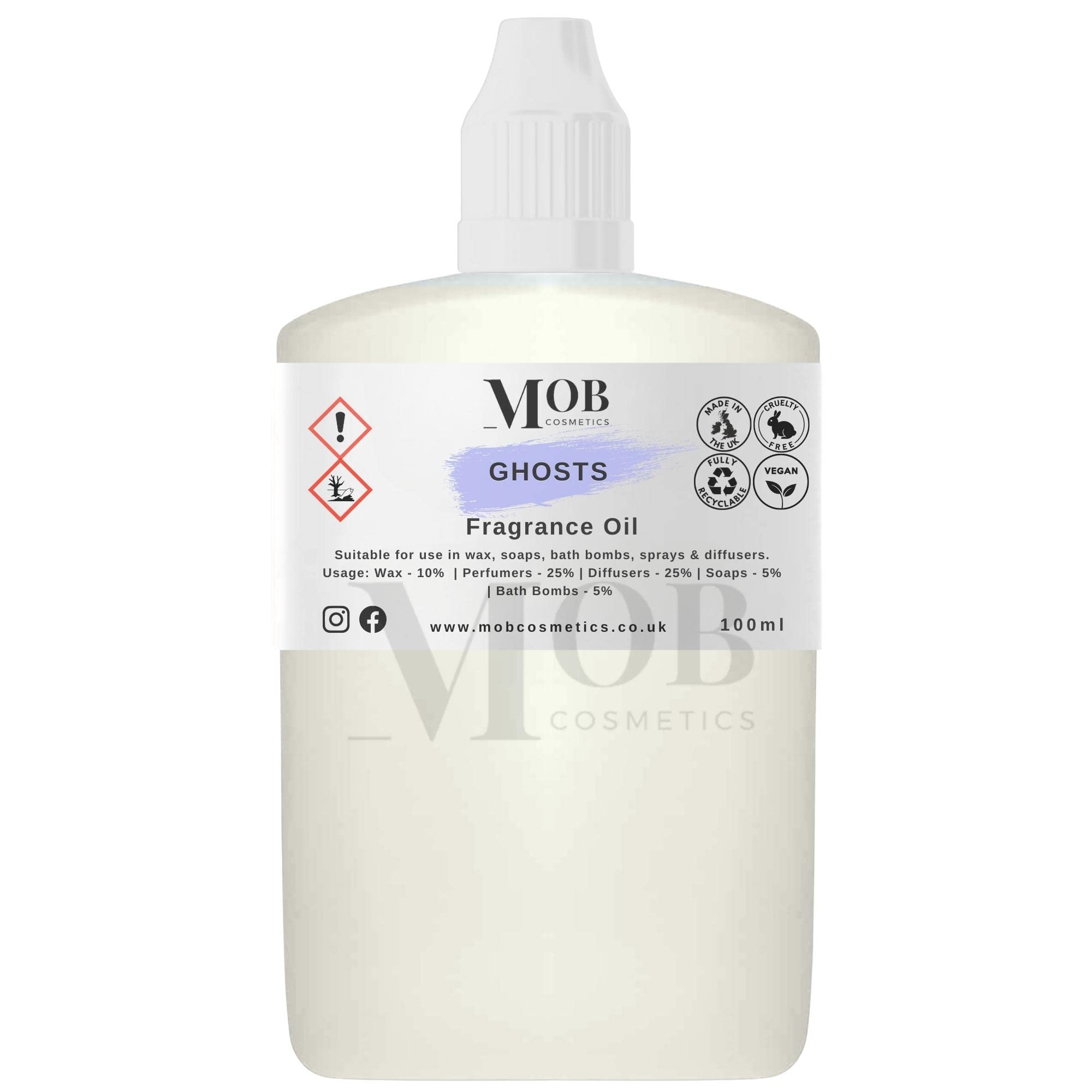 Ghosts Luxury and Designer Fragrance Oil | Highly Concentrated | Perfect for Candles, Soaps, Bath Bombs, Diffusers, Wax Melts | UK Made | Vegan (Ghosts, 100ml (Pack of 1)) — image 1