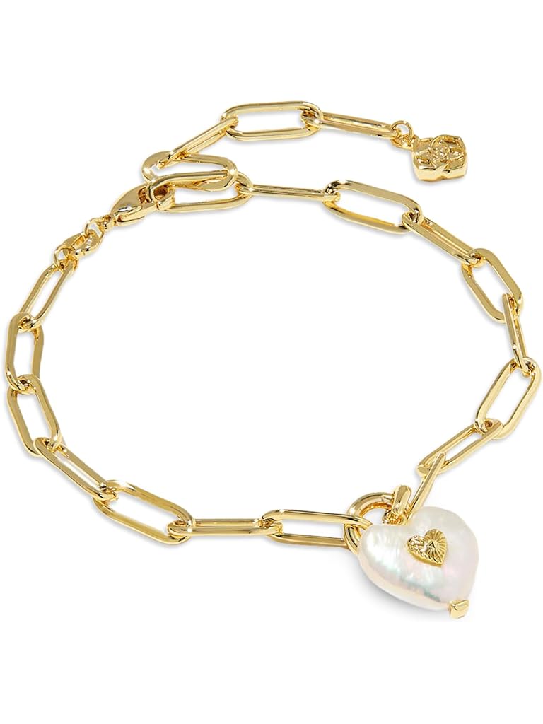 Gold Kendra Scott Sasha Heart Delicate Chain Bracelet