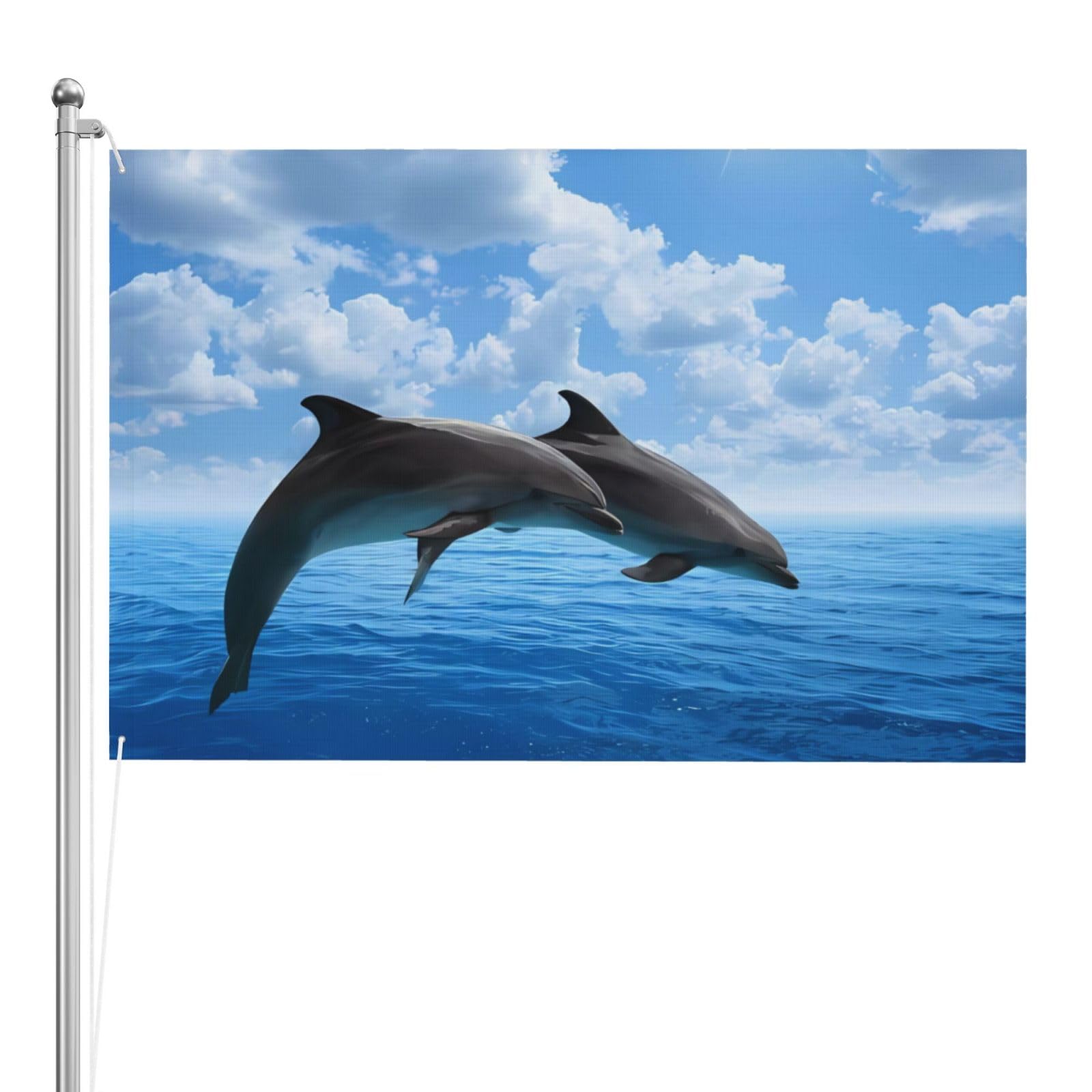 Drapeau dauphins 1,2x1,8m en polyester premium résistant aux UV - 8