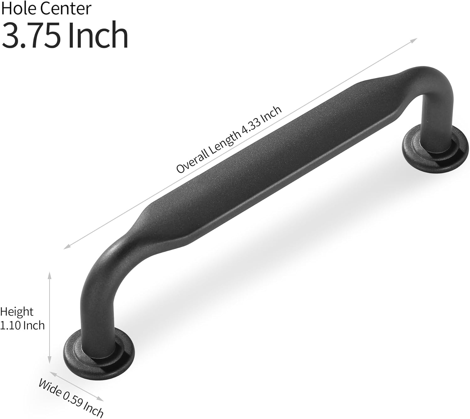 Lardmon 10 Pack Dark Gunmetal Gray Modern Cabinet Pulls 3.75 Inch(96mm) Hole Center Kitchen Cabinet Handles Solid Drawer Pulls Heavy Duty Zinc Alloy Kitchen Hardware, 4.3 Inch(110mm) Total Length