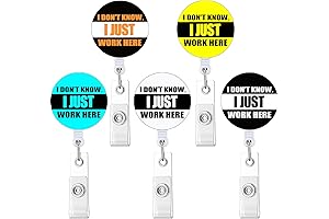 5 Pack I Don't Know I Just Work Here Badge Reel Holder