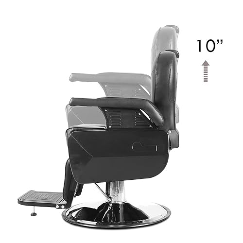 Miniatura 4 de Paddie Profesional hidráulico reclinable resistente de la silla negra del peluquero para el peluquero y el estilista del peluquero