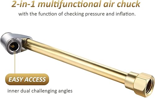 Miniatura 5 de Mudder Juego de 2 mandril de aire portátil que incluye S699 de 1/4 de pulgada con bola cerrada y portabrocas de aire S690 de 1/4 de pulgada Fnpt de