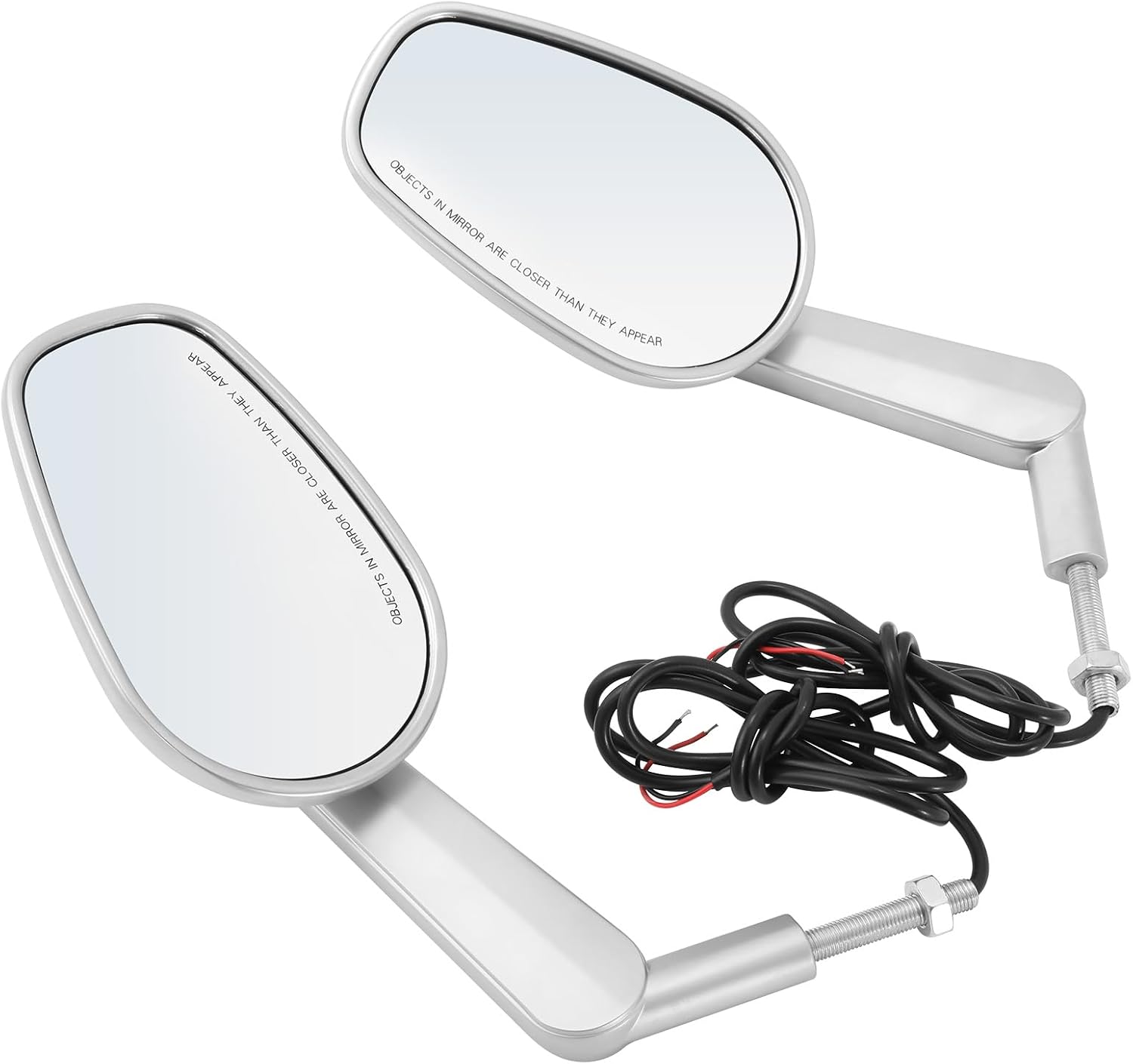 Green-L Pair Silver Rear View Mirrors Muscle LED Turn Signals Light Fit for Harley V-ROD VRSCF 2009-2017