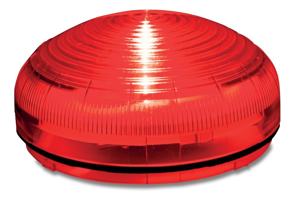 Federal Signal SLM350R Streamline Modular Low Profile Multi-Pattern LED Beacon, Red, Required Base Sold Separately, Polycarbonate