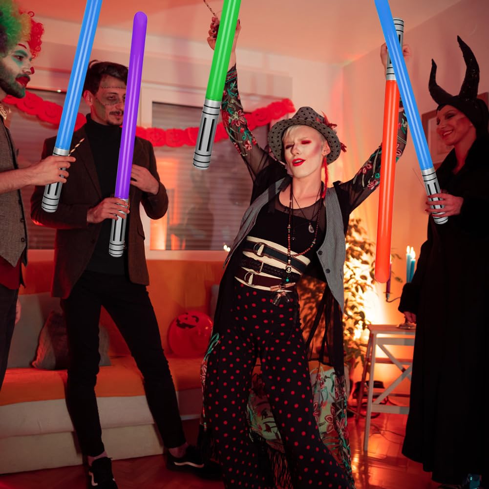 VIKSAUN 6 Pezzi Gonfiabile Light Saber Sword Stick Balloons per i rifornimenti del Partito Bomboniere Feste Spada Gonfiabile Hawaiane Partito Sfondo Spiaggia (6 Pezzi