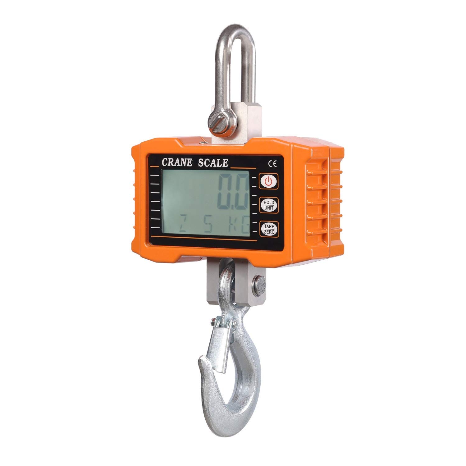 LKLNKVL Hanging scale, Hook Scale Digital Crane 1000kg/ 2200lb Accuracy Electronic Industrial Hanging LCD Backlit Alloy Stee(Orange,500KG/10kg)