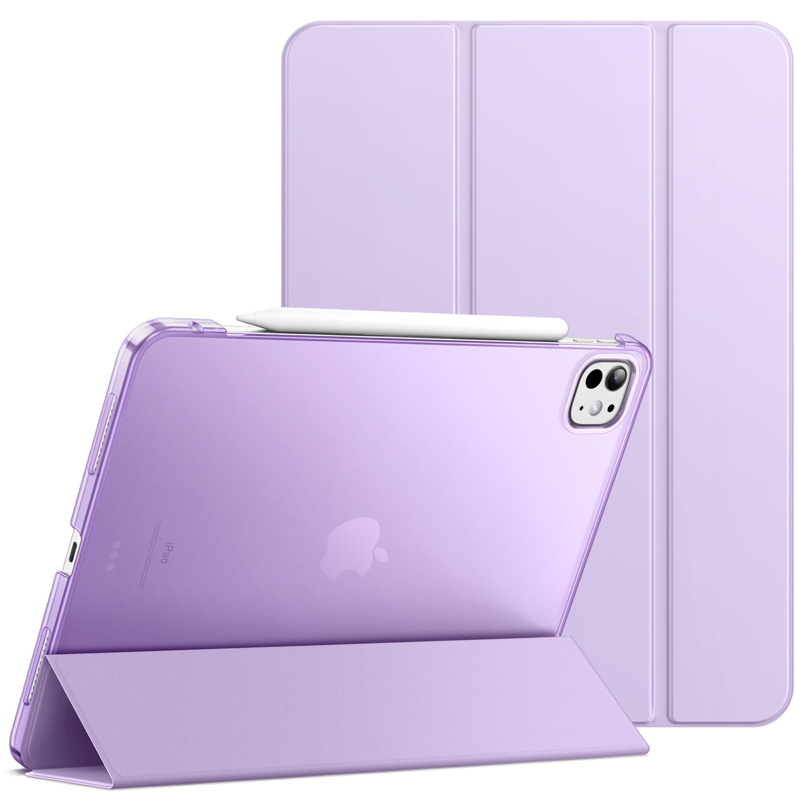 JETech Case for iPad Pro 11-Inch M4 2024 (5th Generation), Slim Stand Hard Back Shell Smart Cover with Auto Wake/Sleep (Purple)