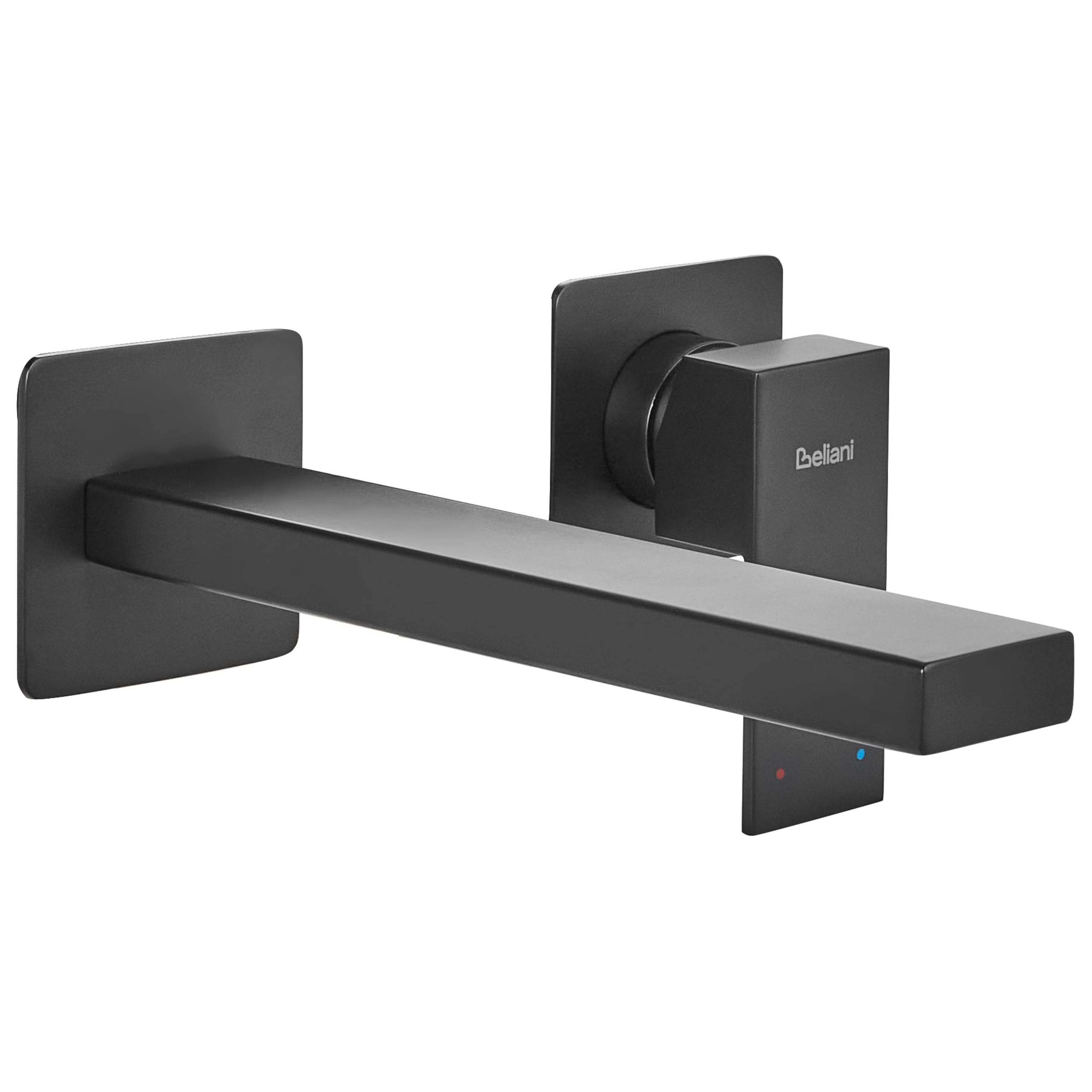 Grifo monomando de latón empotrado para lavabo en pared negro Antofagasta