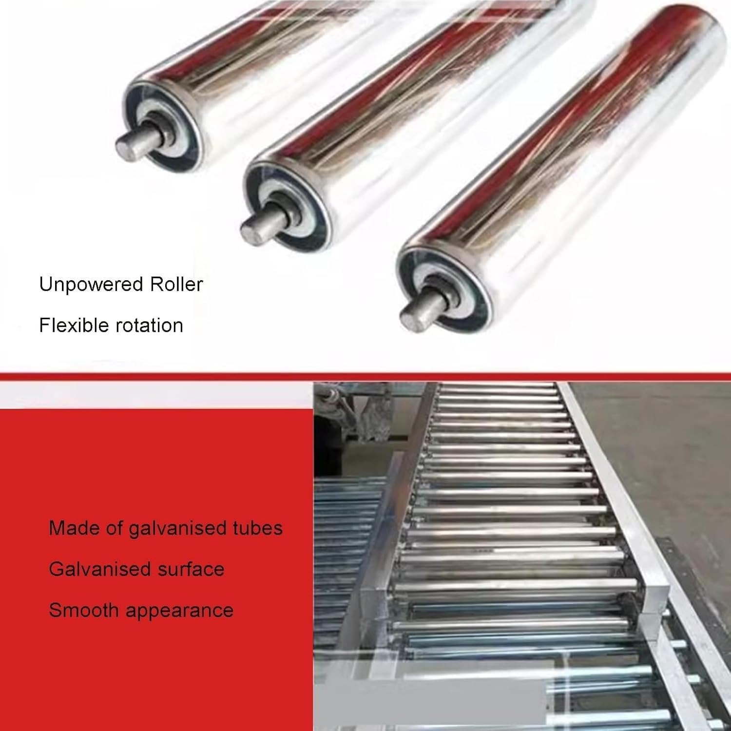 Rollenbahn 40x200cm Ohne Antrieb - Transportband Mit Kunststoffrädern Für Lager & Werkstatt