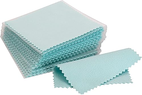 CATIFLIN 100 paños de limpieza de joyería de alta calidad, paño de pulido de plata envuelto individualmente, para plata de ley, oro, latón,