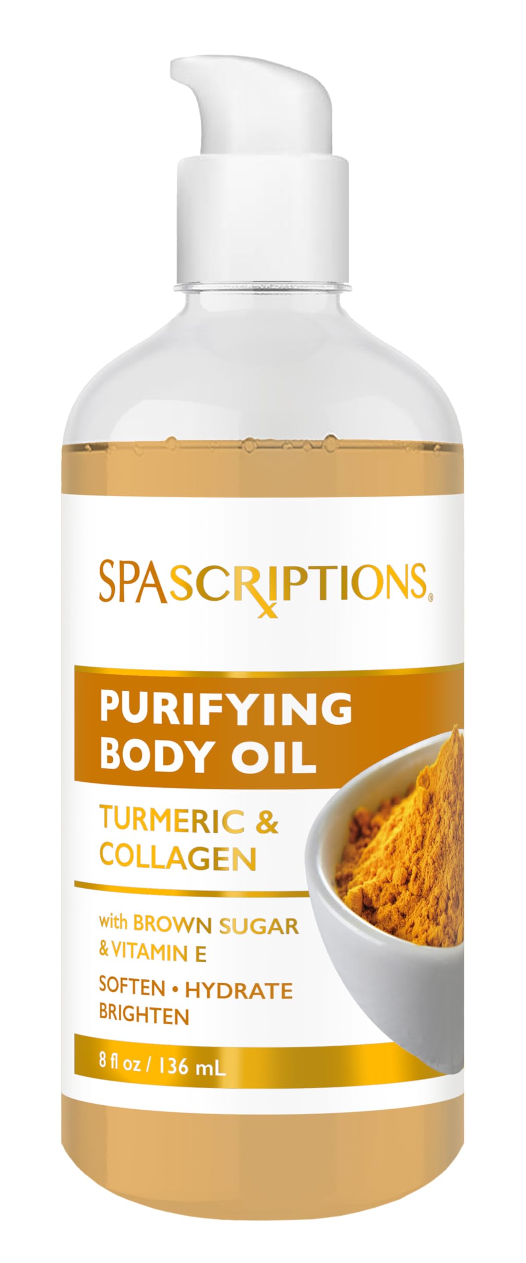 SpaScriptions Body Oil Collection 8 fl oz (8 fl oz, Tumeric & Brown Sugar)