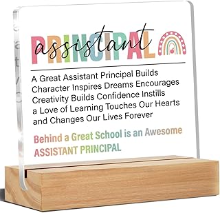 Assistant Principal Gifts for Women, Assistant Principal Appreciation Gifts Assistant Principal Acrylic Desk Plaque Sign School Office Decor 4 x 4 Inches