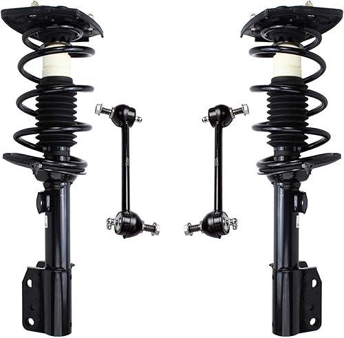 Miniatura 55 de Detroit Axle - Kit de 4 puntales delanteros para Dodge calibre 09-12, 2 puntales y muelles helicoidales 2 estabilizadores barra estabilizadora 2009