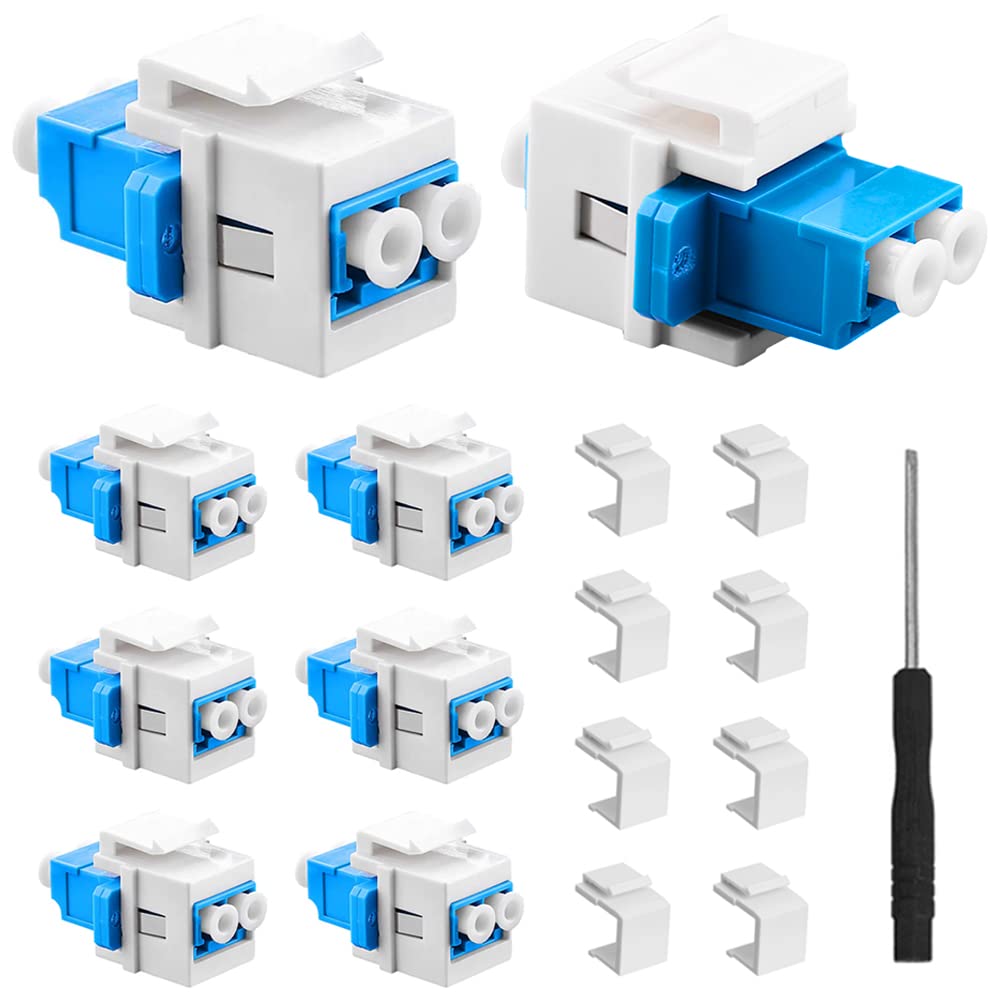 Giunto Fibra LC Duplex Monomodale per Keystone Blu e Bianco - LOGILINK Giunto Fibra LC Duplex Monomodale per Keystone Blu e Bianco - LOGILINK