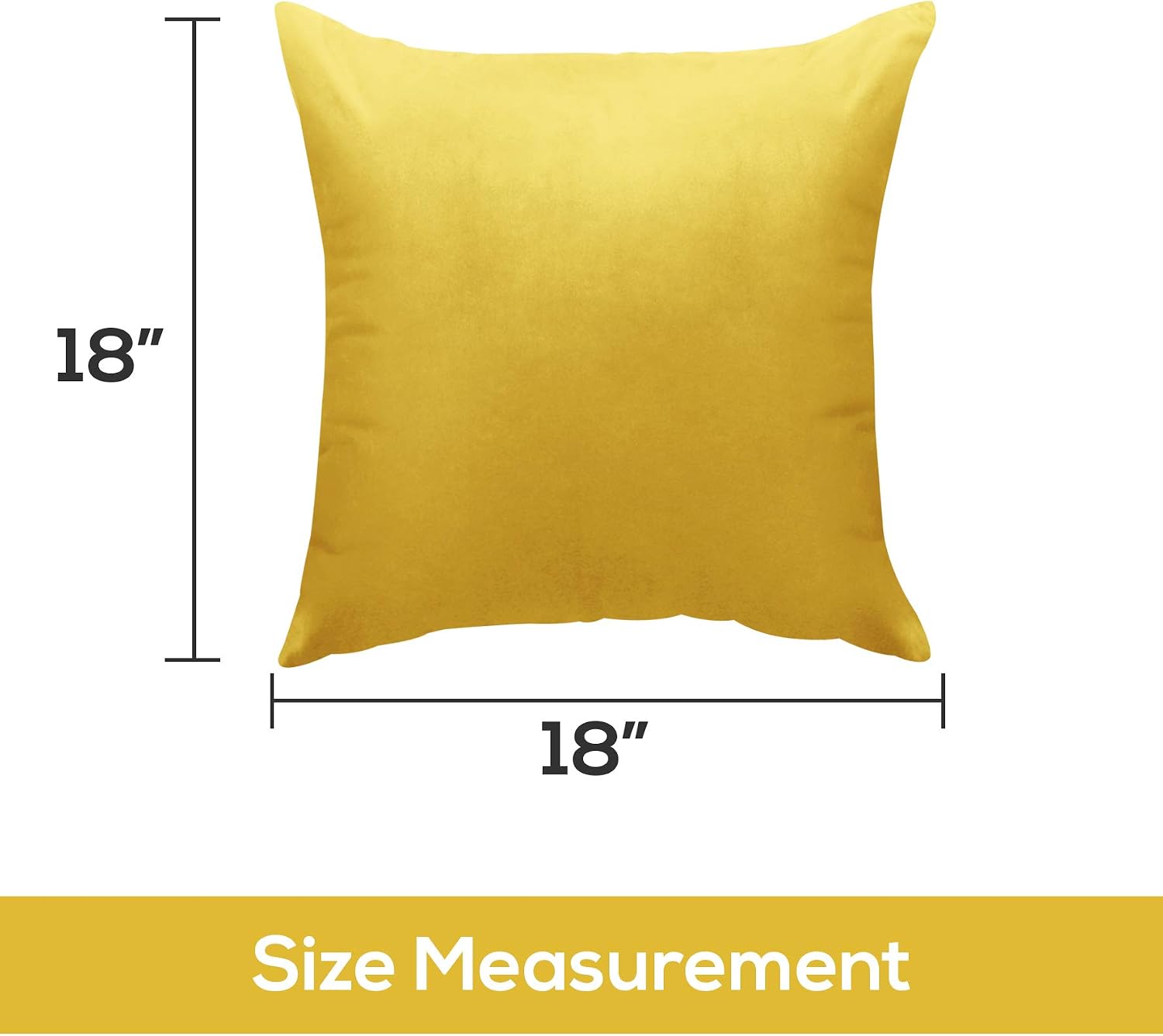 Utopia Bedding Soft Velvet Fleece Decorative Square Cushion Covers (Pack of 2) - Throw Pillow Cases with Zipper - Sofa Bedroom Car Pillow Covers (18 x 18 Inch, Gold)