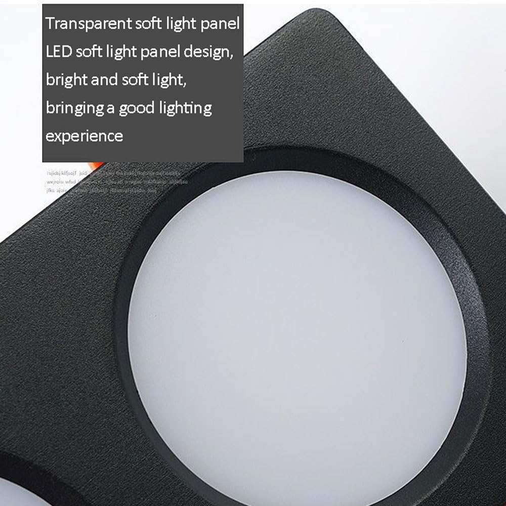 Panel de Techo Cuadrado de Doble Cabezal de 14 W, Regulable, para Uso Comercial y doméstico, luz LED empotrable de Aluminio Blanco, Downlight LED empotrable, Blanco,White