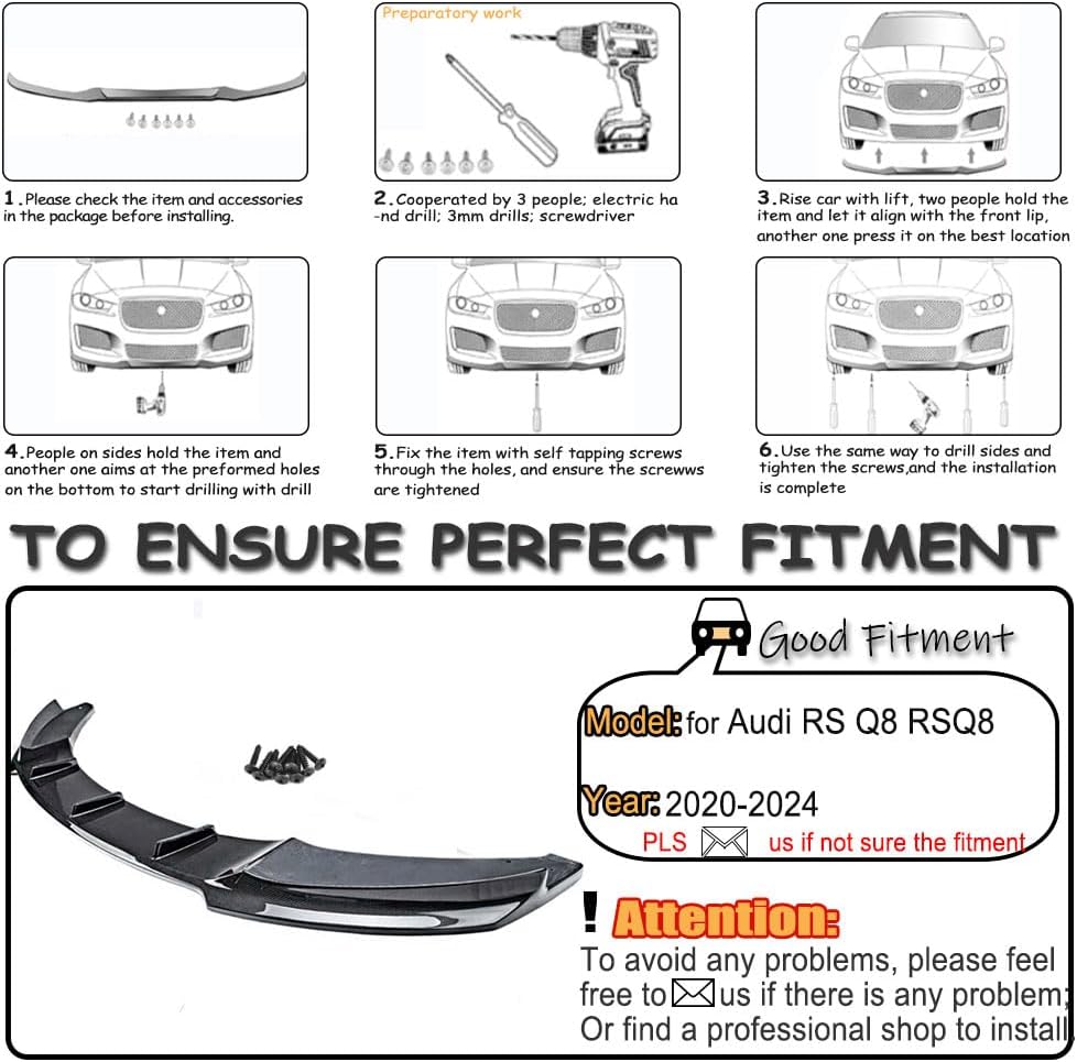 Carbon Fiber Front Bumper Lip Compatible with BMW 4 Series F32 F36 M Sport 2Door 4Door 2014-2019 420i 428i 435i 440i Chin Spoiler Splitter Protector Factory Outlet